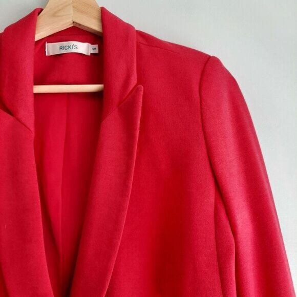 RICKI'S / Stretch One Button Closure Blazer Jacket Pink Sz S Flawed - Picture 4 of 14